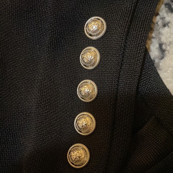 Balmain White Collar Black Suit Jacket size FR 38 - Picture 8 of 10